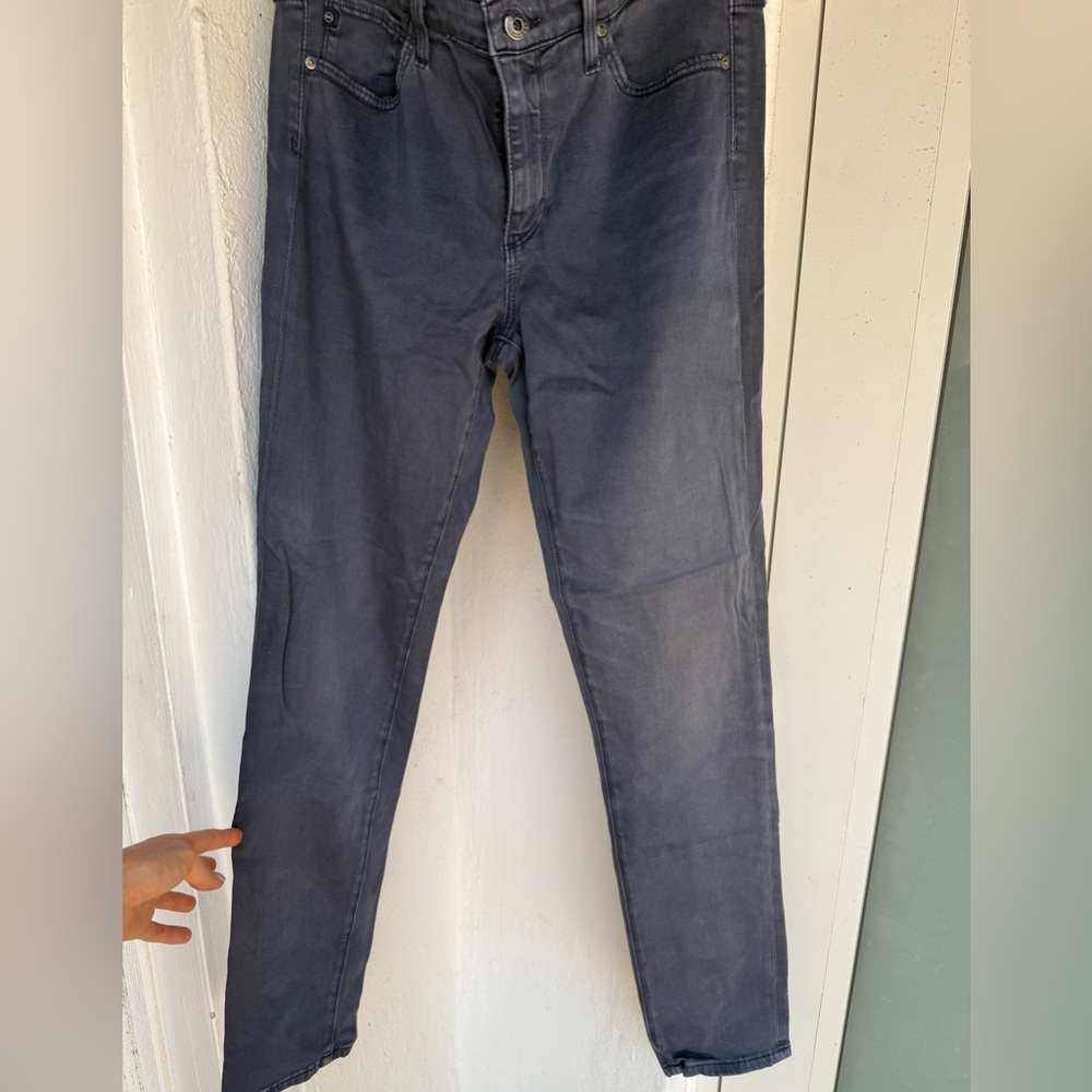 Ag Adriano Goldschmied Blue Straight Leg Pants